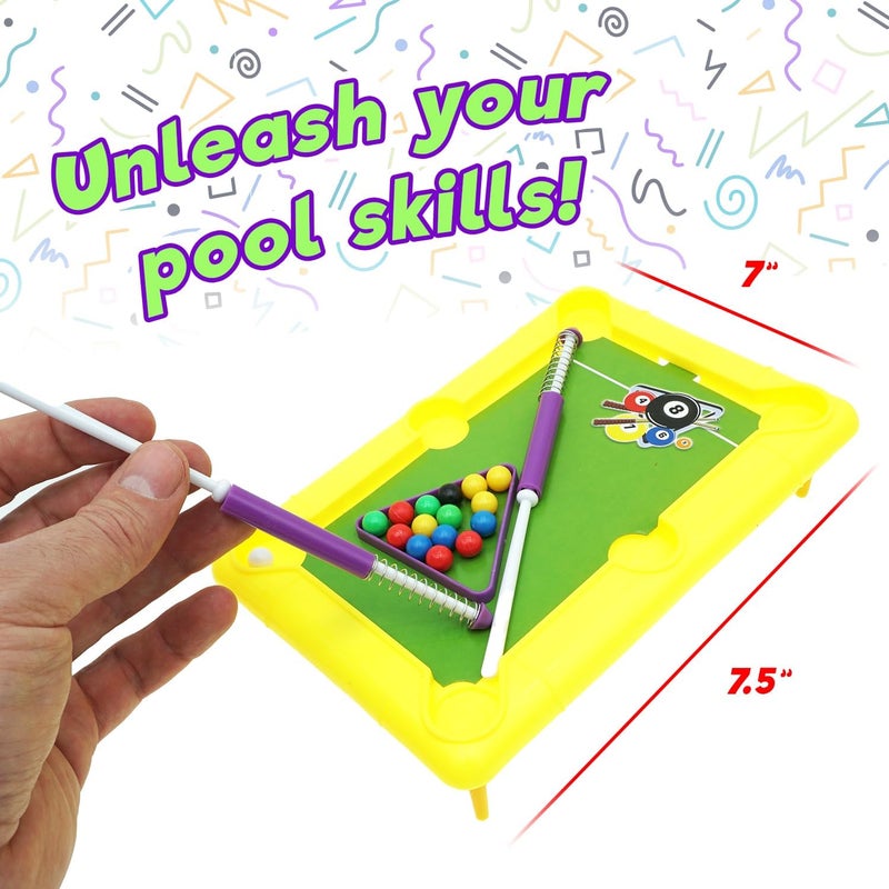 Ja-Ru 12 Inch Mini Pool Table Set (Mini Billiards) w/ 2 Cue Stick & Pool Balls. Portable Travel Size Mini Arcade Game. Office Desk Toys & Tabletop Games. Party Favors. 209 - Image 4